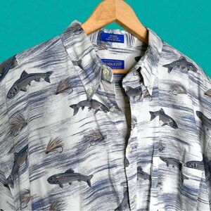Pendleton Fish Print Button Up Camp Shirt